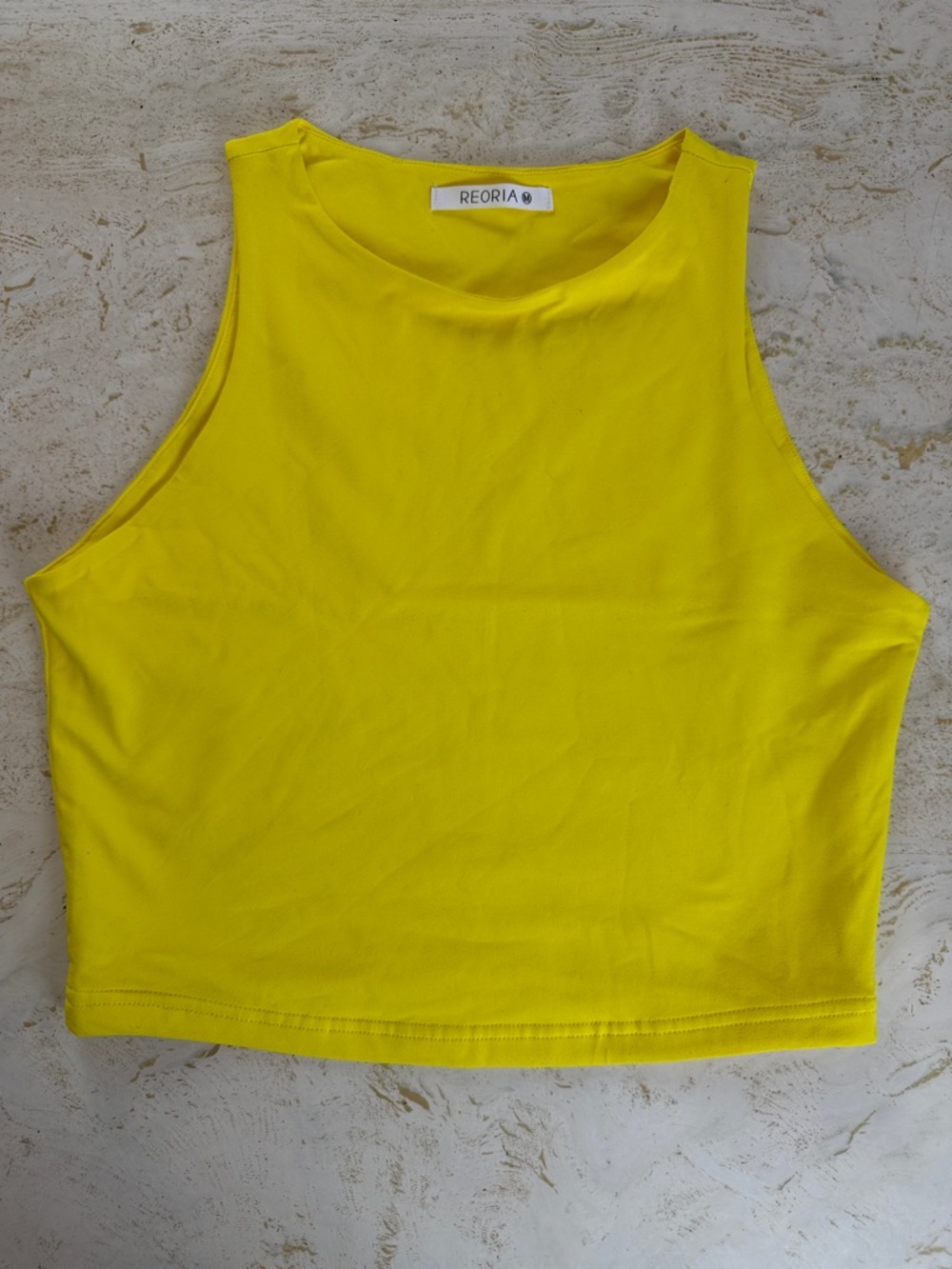 Reoria Vibrant Yellow Sleeveless Crop
Tank Top Women’s Size Medium